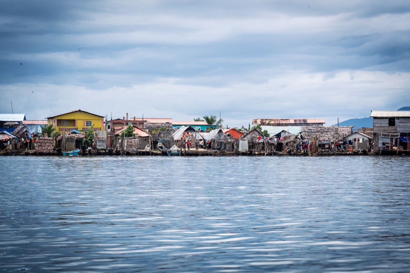A Guna village built over the water